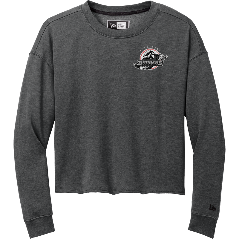 Allegheny Badgers New Era Ladies Tri-Blend Fleece Crop Crew