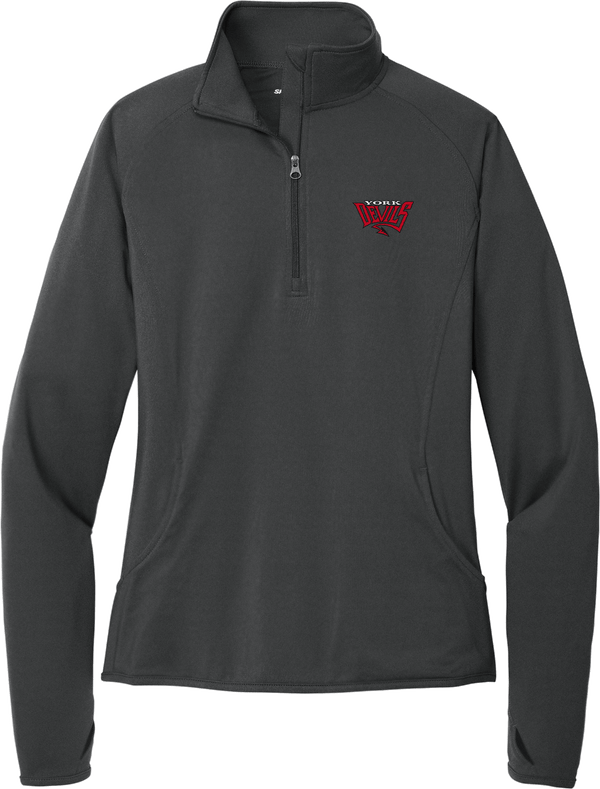 York Devils Ladies Sport-Wick Stretch 1/4-Zip Pullover