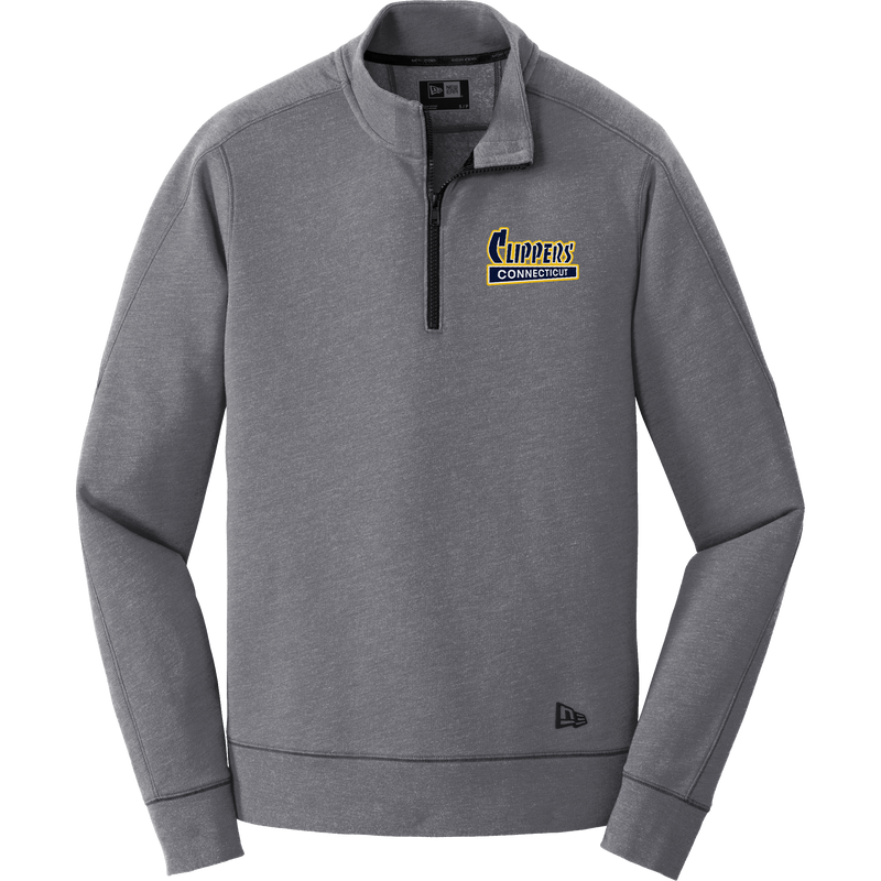 CT Clippers New Era Tri-Blend Fleece 1/4-Zip Pullover