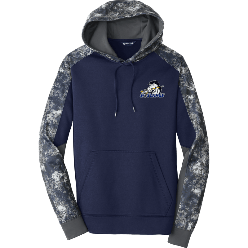 Mid-State Mustangs Sport-Wick Mineral Freeze Fleece Colorblock Hooded Pullover