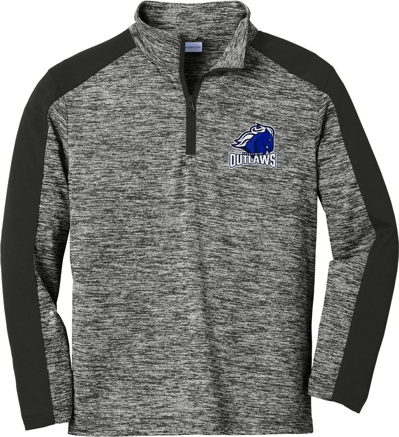 Brandywine Outlaws Youth PosiCharge  Electric Heather Colorblock 1/4-Zip Pullover