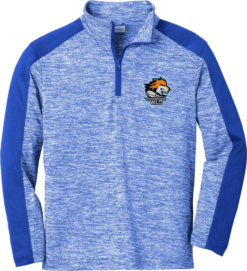 Woodridge Wild Youth PosiCharge  Electric Heather Colorblock 1/4-Zip Pullover